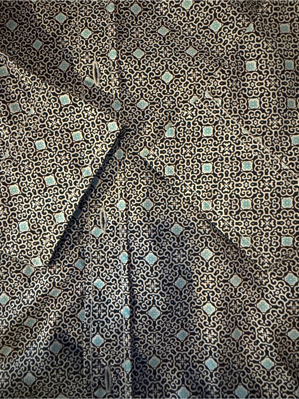 Gibson Trading Co Men’s L Blue Geometric Print Long Sleeve Button Down Western - Picture 4 of 6